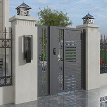 Iron Art Gate Courtyard Door Aluminum Alloy Village House Gate Outdoor Garden Villa Door Stainless Steel Double Open Door Custom