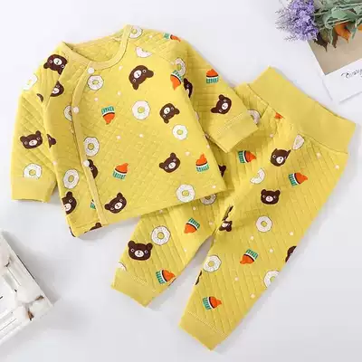 Newborn baby clothes autumn and winter clothes set two-piece cotton pajamas newborn baby winter cotton hot clothes