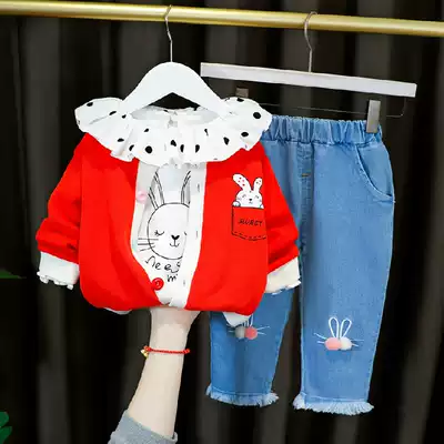 Baby clothes set two-piece spring foreign cute female baby children spring children 4 spring and autumn 3 wear 1 year 2