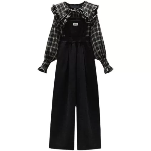 Комбинезон, комплект, демисезонный лонгслив, по фигуре, в западном стиле