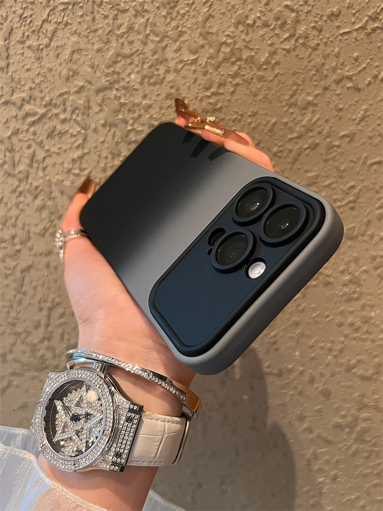 【Wysoka jakość】 Etui na telefon z szarym gradientem i okienkiem Nowy iPhone 15 Promax Premium 13 zestawów 14 antypoślizgowych 12 silikonowych_voghion.com