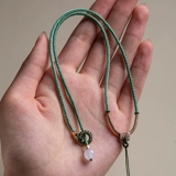 Золотая изумрудная подвеска из нефрита, высококлассное ожерелье из шнура, простой и элегантный дизайн