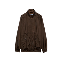 (Chinese Valentines Day Gift) Prada Womens Logo Decorated Light Fabric Jacket