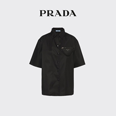 женская рубашка 【礼物】prada/普拉达女士re-nylon 再生尼龙华达呢衬衫 Prada/Re-Nylon