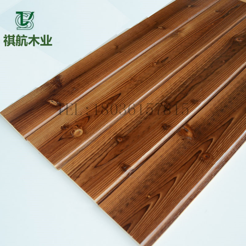 Carbonized wood gusset board paint-free sauna board vintage balcony loft ceiling panel partition wall solid wood wall panel wall skirt Chinese