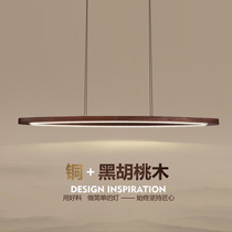 Spring in the view of Wood-Ark] New Chinese restaurant chandelier light luxury walnut office tea room Zen bar lighting