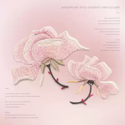 Embroidery flower cloth stickers fashion versatile clothes diy repair hole paste down jacket hole paste big decoration no seam