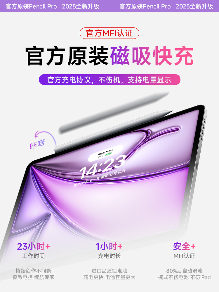 Suitable for Apple Pencil Capacitive Pen, Apple Pencil, iPad 11Th Generation Tablet, Pencil Stylus, Pro Original Touch Screen, Mini7 Universal, Air6 Second Generation Touch Screen, Drawing 9