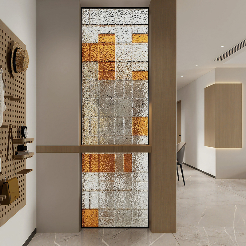 Minimalist Accessible Luxury Modern Minimalist Living Room Art Glass Partition Entry Entrance Bathroom Semi-Dry and Wet Separation Screen