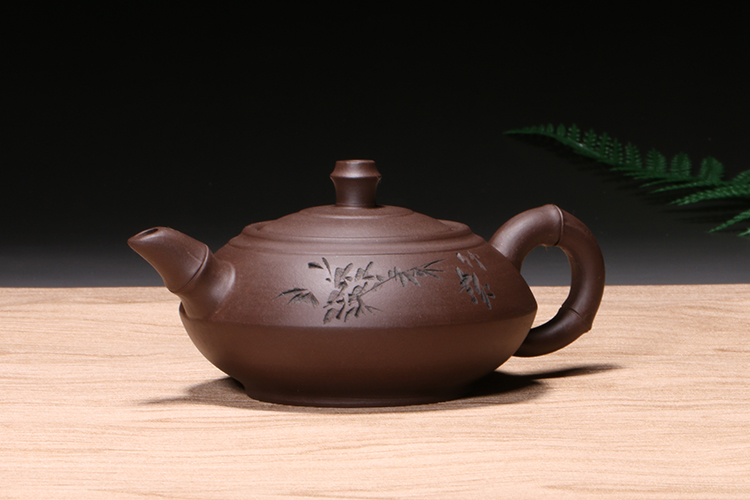 Yixing classic JingZhou undressed ore purple clay stone gourd ladle zisha teapot tea set (package mail)