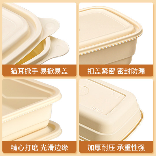 Saizhuo Disposable Lunch Box Corn Starch Takeaway Salad Box Rectangular Eco-Friendly Fast Food Lunch Box Biodegradable