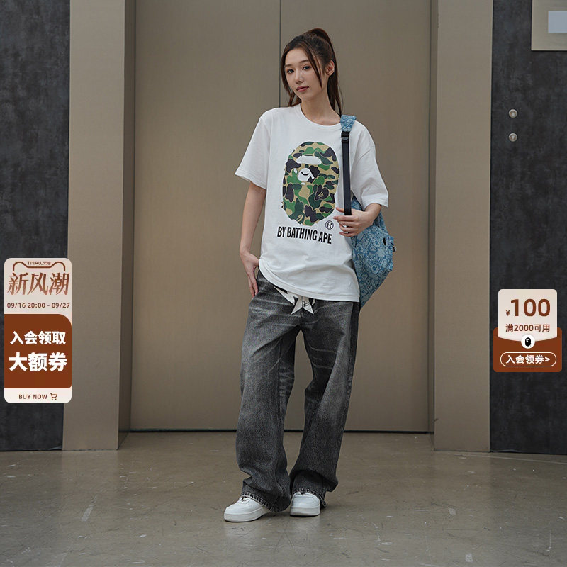 Bape Unisex 2026 Spring/Summer Camouflage Ape Print Short-Sleeve T-Shirt 005101Q Bape Unisex 2026 Spring/Summer Camouflage Ape Print Short-Sleeve T-Shirt 005101Q