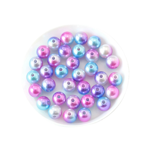Двухцветные красочные акриловые бусины из жемчуга, аксессуар, градиент