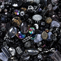 Черные бусины, широкая цветовая палитра, 20 грамм