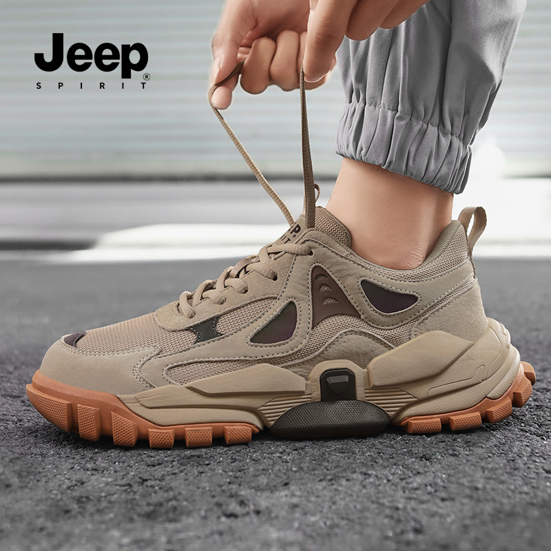 ジープ メンズ シューズ 2025 夏新作 厚底 身長アップ ダッドシューズ アウトドア スポーツ レジャー ハイキングシューズ