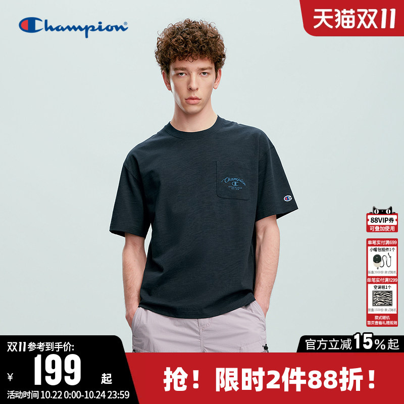 Champion T-Shirt Men's 2026 Summer New Pure Cotton Casual Sports Style Loose Round Neck Short-Sleeved Top Champion T-Shirt Men's 2026 Summer New Pure Cotton Casual Sports Style Loose Round Neck Short-Sleeved Top