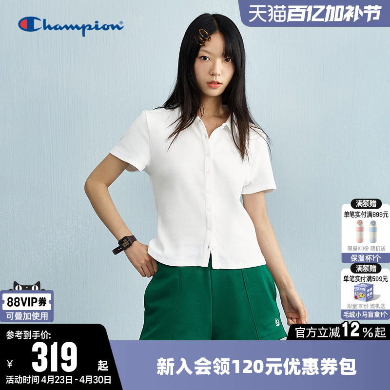 Champion T-Shirt for Women, Summer Polo Shirt with a Slim Fit, Hot Girl Style, Casual Short-Sleeve Polo Top, Trendy