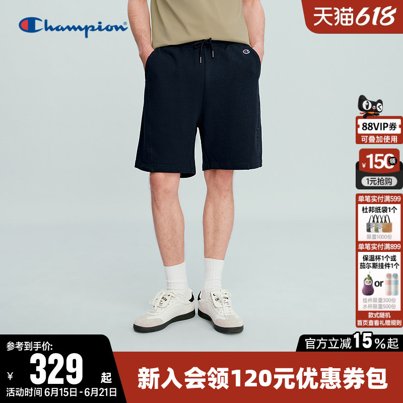 Champion Men's Shorts 2026 Summer New Pure Cotton Knit Pants Casual Sports Solid Color Five-Point Pants Champion Men's Shorts 2026 Summer New Pure Cotton Knit Pants Casual Sports Solid Color Five-Point Pants