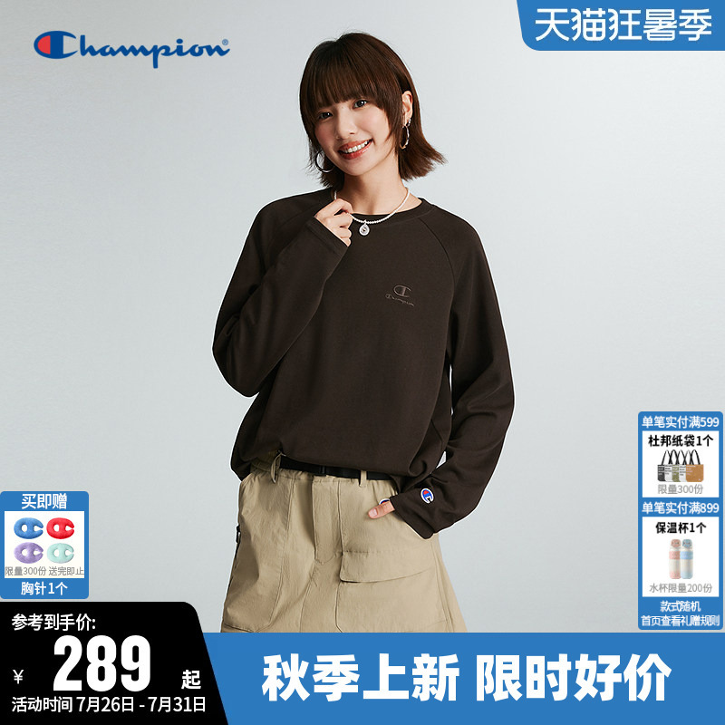 Champion T-Shirt for Women 2026 Autumn New Pure Cotton Base Shirt Casual Round Neck Loose Long-Sleeve Top Champion T-Shirt for Women 2026 Autumn New Pure Cotton Base Shirt Casual Round Neck Loose Long-Sleeve Top