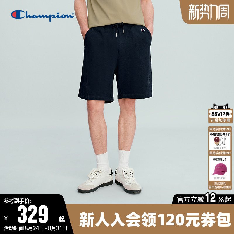 Champion Men's Shorts 2026 Summer New Pure Cotton Knit Pants Casual Sports Solid Color Five-Point Pants
