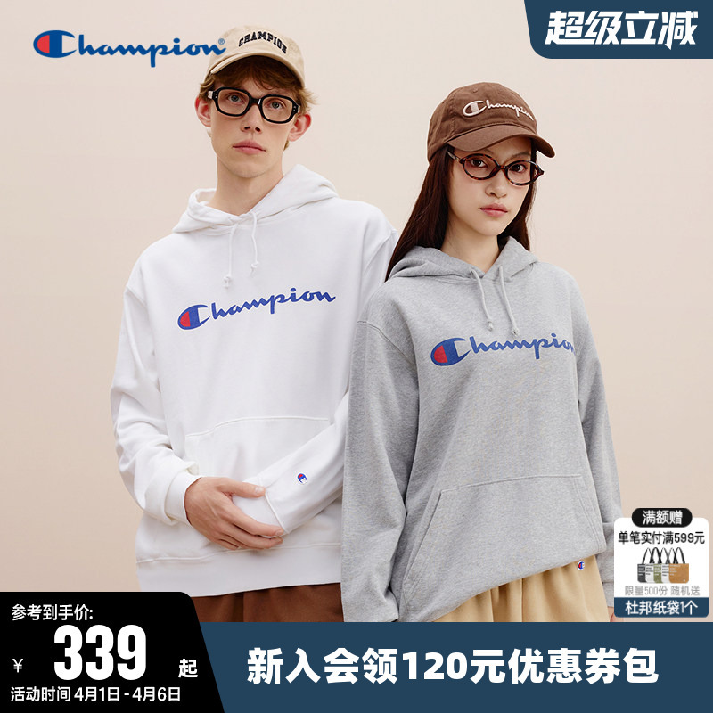 Champion Sweatshirt for Women, Spring, Couple Style, American Classic, Pure Cotton, Hooded, Casual, Sports, Loose Top for Men