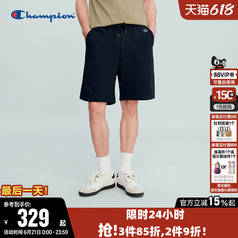 Champion Men's Shorts 2026 Summer New Pure Cotton Knit Pants Casual Sports Solid Color Five-Point Pants Champion Men's Shorts 2026 Summer New Pure Cotton Knit Pants Casual Sports Solid Color Five-Point Pants