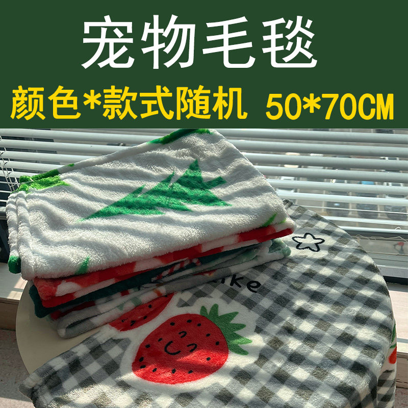 (50*70CM) Pet Blanket Coral Fleece Blanket Plain Small Blanket