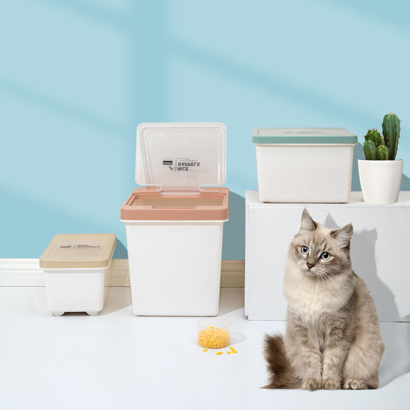 Cat Food Storage Barrel Moistureproof Large Capacity Snack Containing Box Grain Storage Tank Pet Food Storage Barrel Dog Food Sealing Barrel