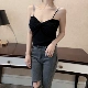 Chic Ginger Pink Pink Wine Red Cross khoe ngực Big chạm đáy đan Vest nhỏ sling phụ nữ trong ra ngoài - Áo vest