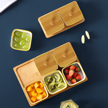 Division Pan Snack Pan Nut Pan Dried Fruit Count Heart Candy Snack Tray Bamboo Tray Cover Cup Mat Accessories