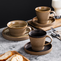 View Broadest Day Style Coarse Pottery Coffee Cup Large Capacity Milk Wheat Flakes Breakfast Cup Suit Retro Creative Ceramic Mark Cup