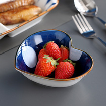 Day Style Home Love Bowl Creative Heart-shaped Ceramic Bowl double ear Bowl Bowl Sweet bowl Fruit Personality Salad Bowl breakfast Bowl