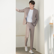 CSO CSO Spring / Summer nam nhỏ Suit thời trang Casual Handsome Suit Groom thời trang hai mảnh