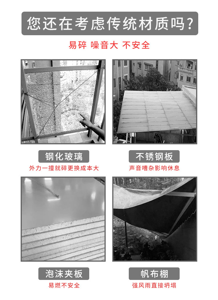 Aluminum alloy Villa small courtyard shed terrace balcony courtyard canopy parking shed outdoor rainproof home awning