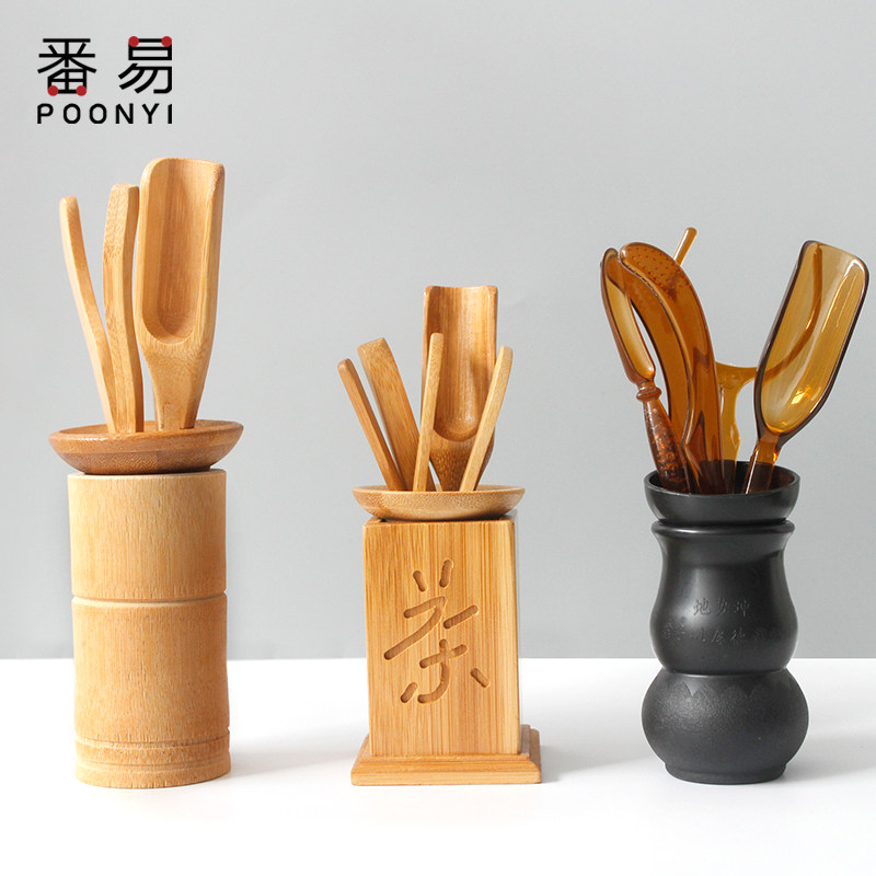 Tea ceremony Six-gentlemen suite houseteaspoon teaspoon Japanese bamboo kung fu tea set parts tea clamp teaspoon