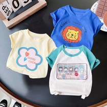 Sanubi children t-shirt boy summer dress 2022 new girl short sleeve blouses foreign air summer baby pure cotton half