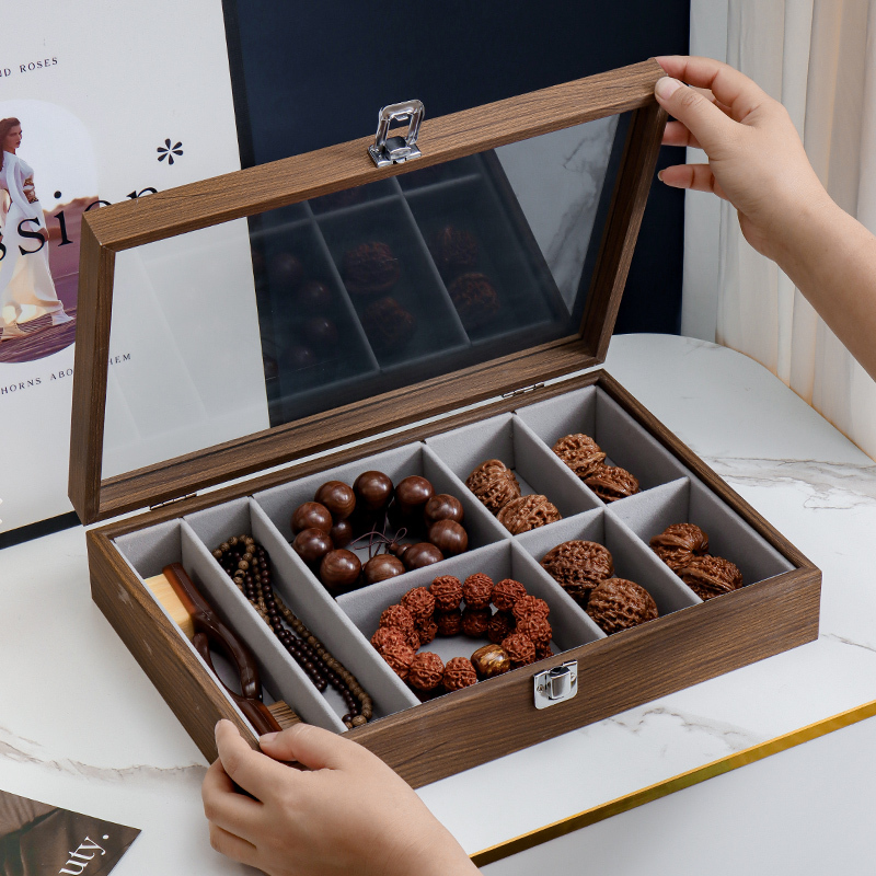 Dust-Proof High-End Walnut Storage Box for Jewelry, Lion Head Bracelet Box, Walnut Storage Box, Bracelet, Necklace, Brush