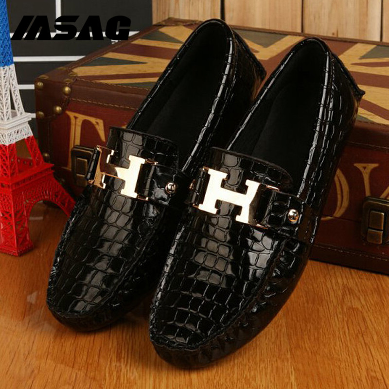 Patent leather men's shoes flat bottom low top summer lazy casual shoes single shoes British leather shoes trendy shoes slip on loafers