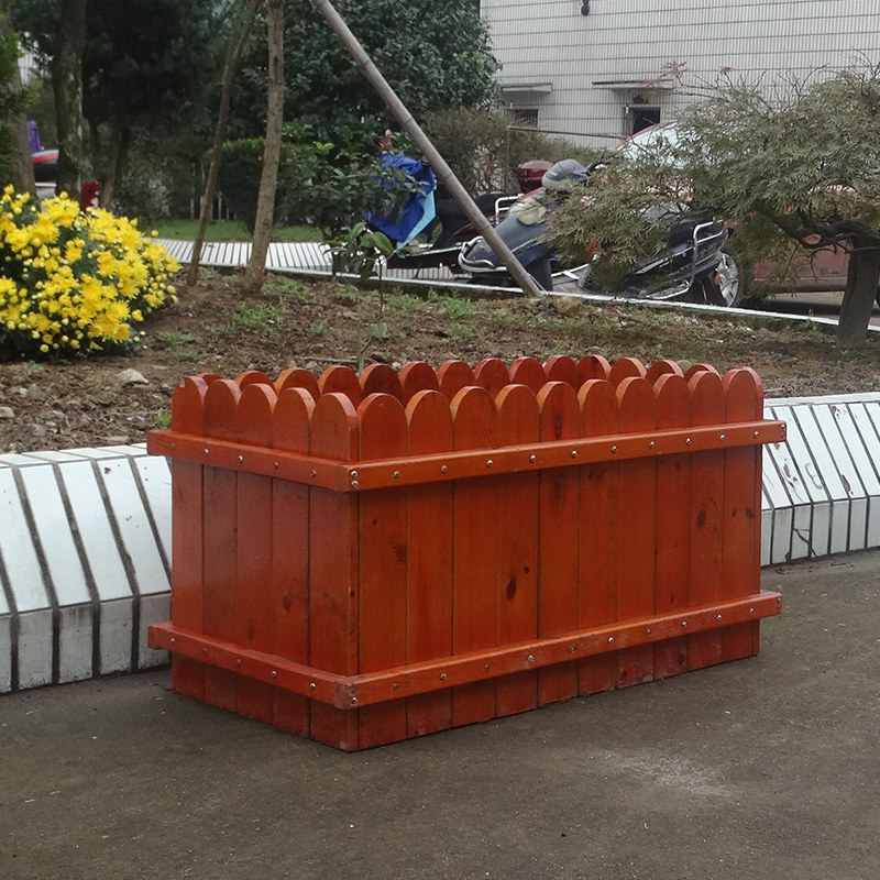 Anti-corrosion wood outdoor wooden flower box courtyard solid wood planting box outdoor planting flower pots municipal road planting box