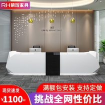 Company front desk reception desk custom high and low front table paint special-shaped office creative hotel bar simple and modern