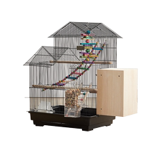 Luxury villa metal parrot cage bird cage household tiger skin black phoenix and peony special large size breeding cage