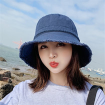Denim Fisherman Hat Womens Summer Edition Summer 100 Hitch Edge Small Edge Fashion Outdoor Broken Edge Sunscreen Sunscreen Cap Tide
