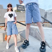 Girl Denim Shorts 2022 Summer Korean version 50% Pants Thin 100 lap CUHK Scout girl wide leg Pants Tide