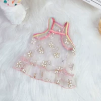 Розовое платье-комбинация, в цветочек