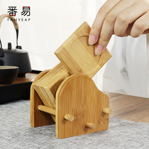  Bamboo teacup mat Tea mat holder Insulation mat Chinese Kung Fu Teacup holder Tea set accessories Bamboo mat creative non-slip tea holder