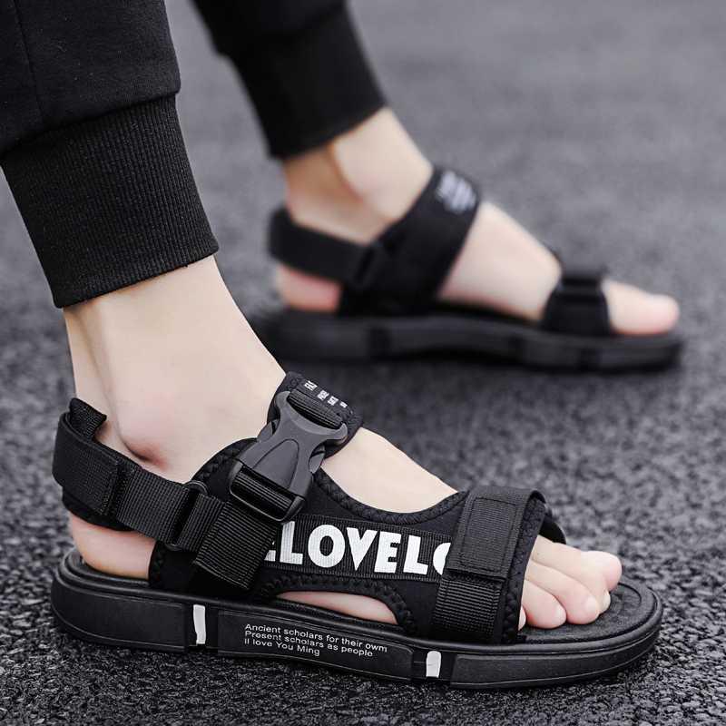 Men Sandals Sandals Summer Beach Shoes External wear Dual-use Trends Korean Version Individuality Wave Fashion Outdoor Non-slip Net Red Slippers