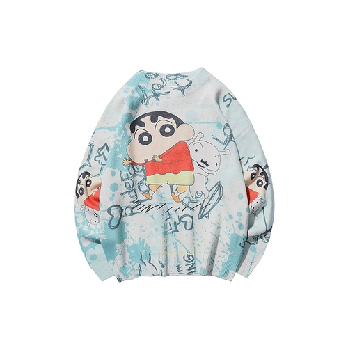 nVyK Tide, трендовый свитер, ретро мультяшные трикотажные мелки с круглым воротником для школьников, в корейском стиле