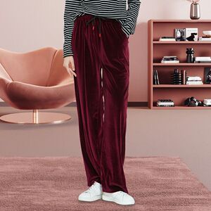 秋冬女式宽松金丝绒阔腿裤