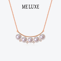MELUXE18K gold akoya seawater pearl diamond necklace with bright bright smile holiday gift giving gift
