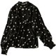 The counter mall withdraws the international big-name cut label, the remaining single-tailed single women's spring and autumn French black polka dot long-sleeved shirt